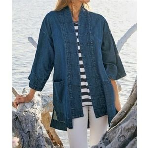 Soft Surroundings Amadi Denim Kimono Jacket S/M
